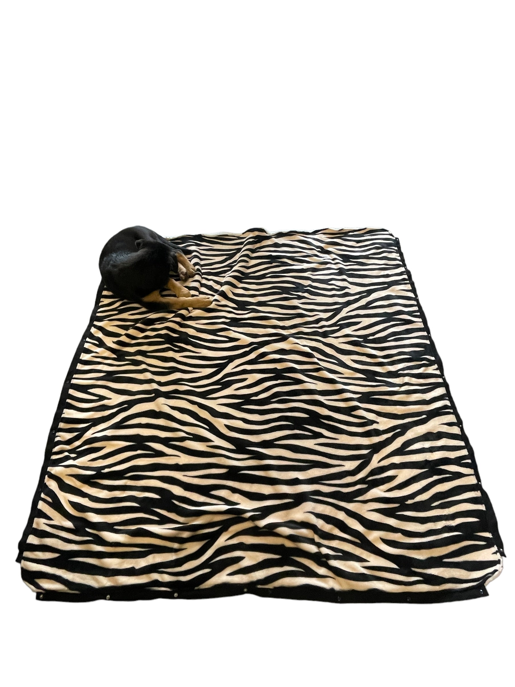 Plaid Blanket - Jacquard Dark Pink Zebra / Black Waffle One Size