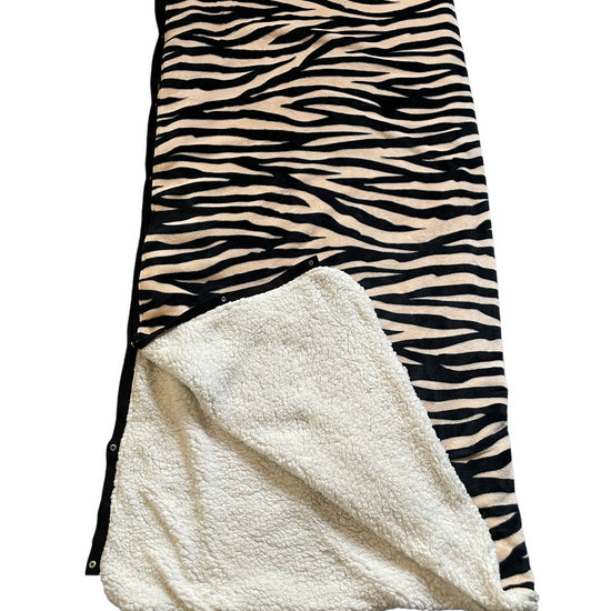 Plaid Deken - Jacquard Donker Roze Zebra / Zwart Wafel Eén Maat