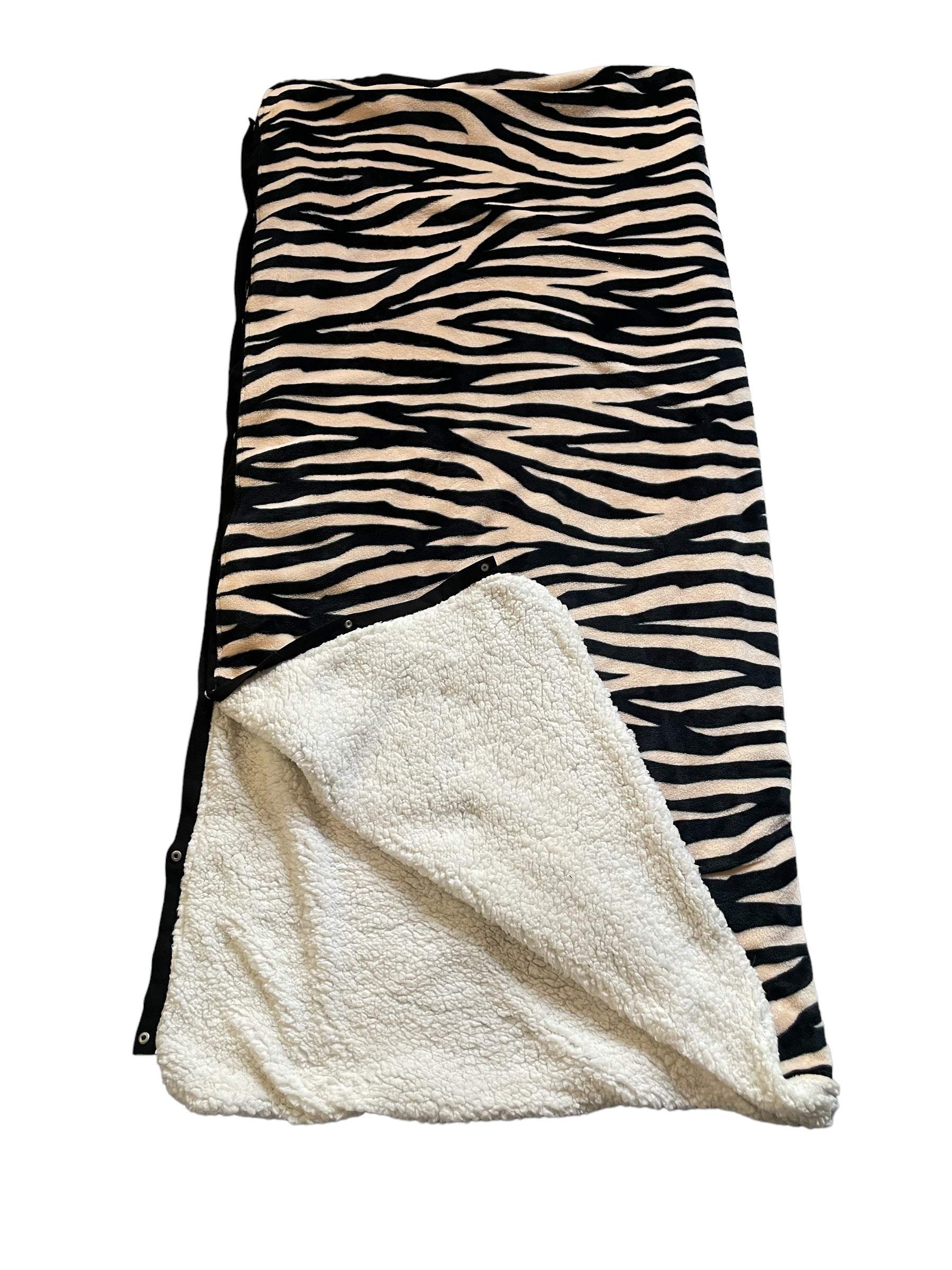 Plaid Blanket - Jacquard Dark Pink Zebra / Black Waffle One Size