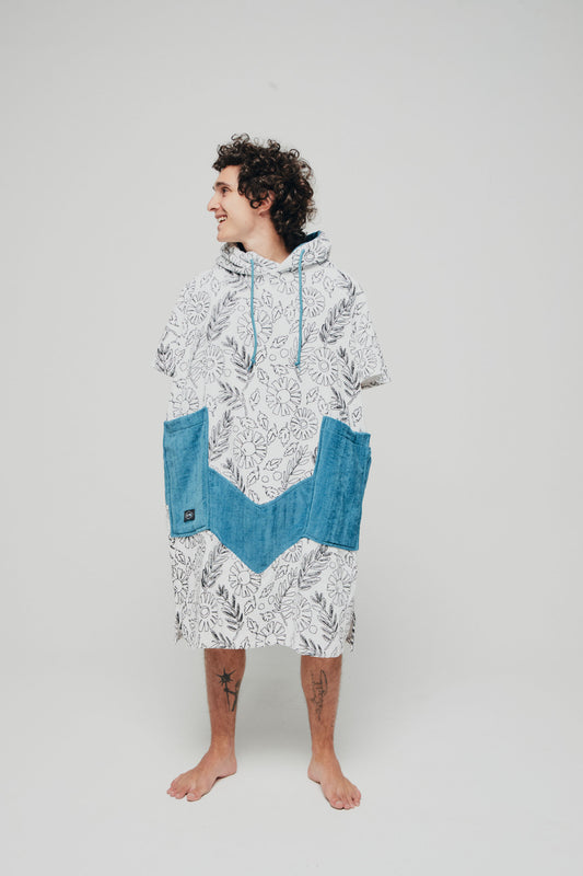 V poncho à Colorier - FLORAL