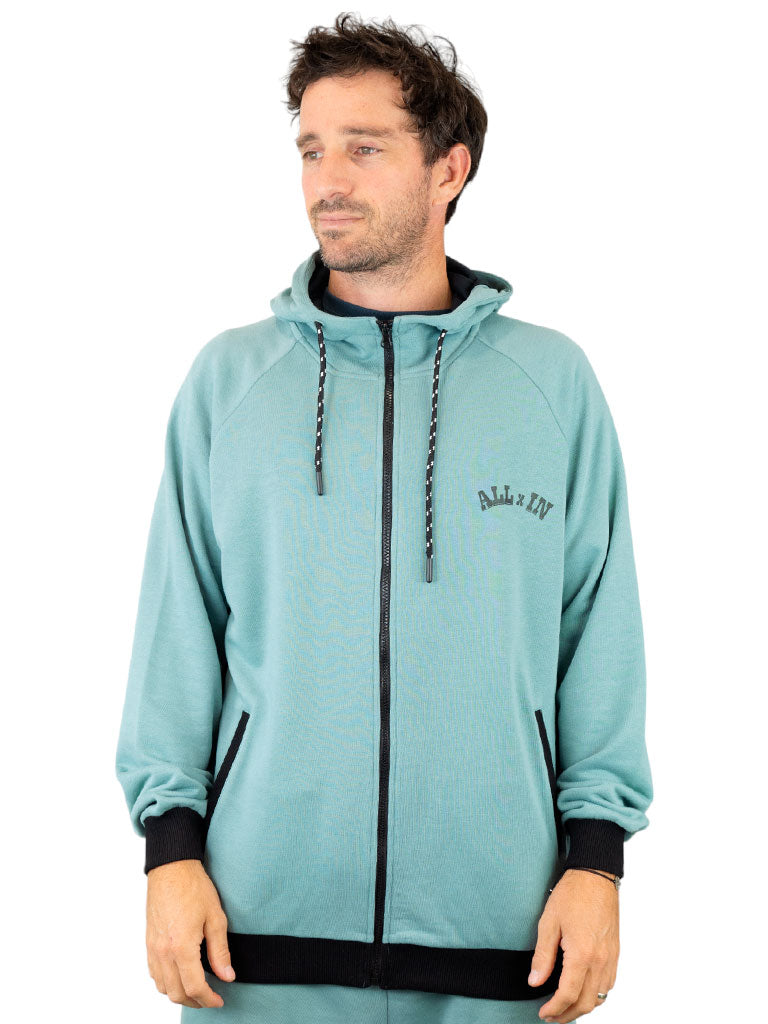Franse Terry Hoodie - Blauw Groen L