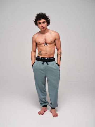 Jogging coton - Bleu vert