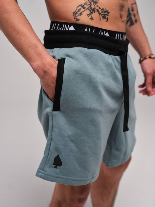Short coton - Bleu vert