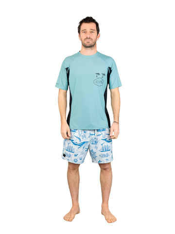 Lycra de surf para hombre - Azul verde