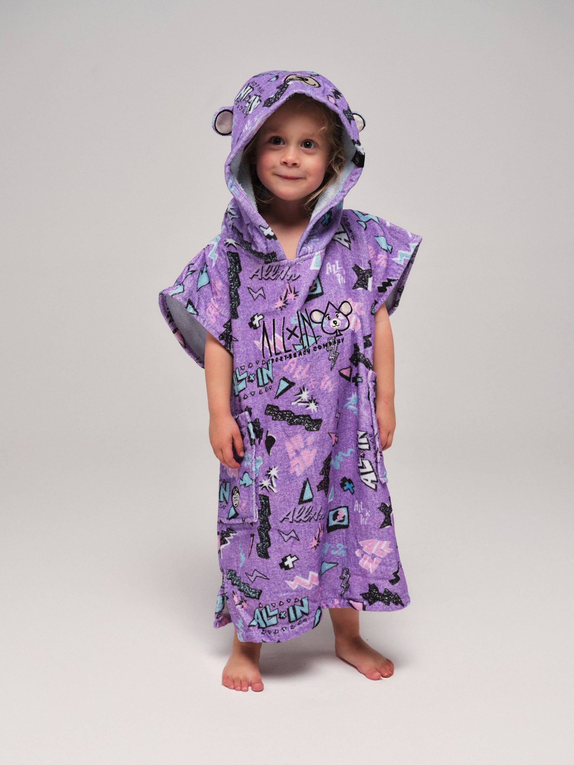 Poncho bebé - Pop 80s Violeta 2-6 años