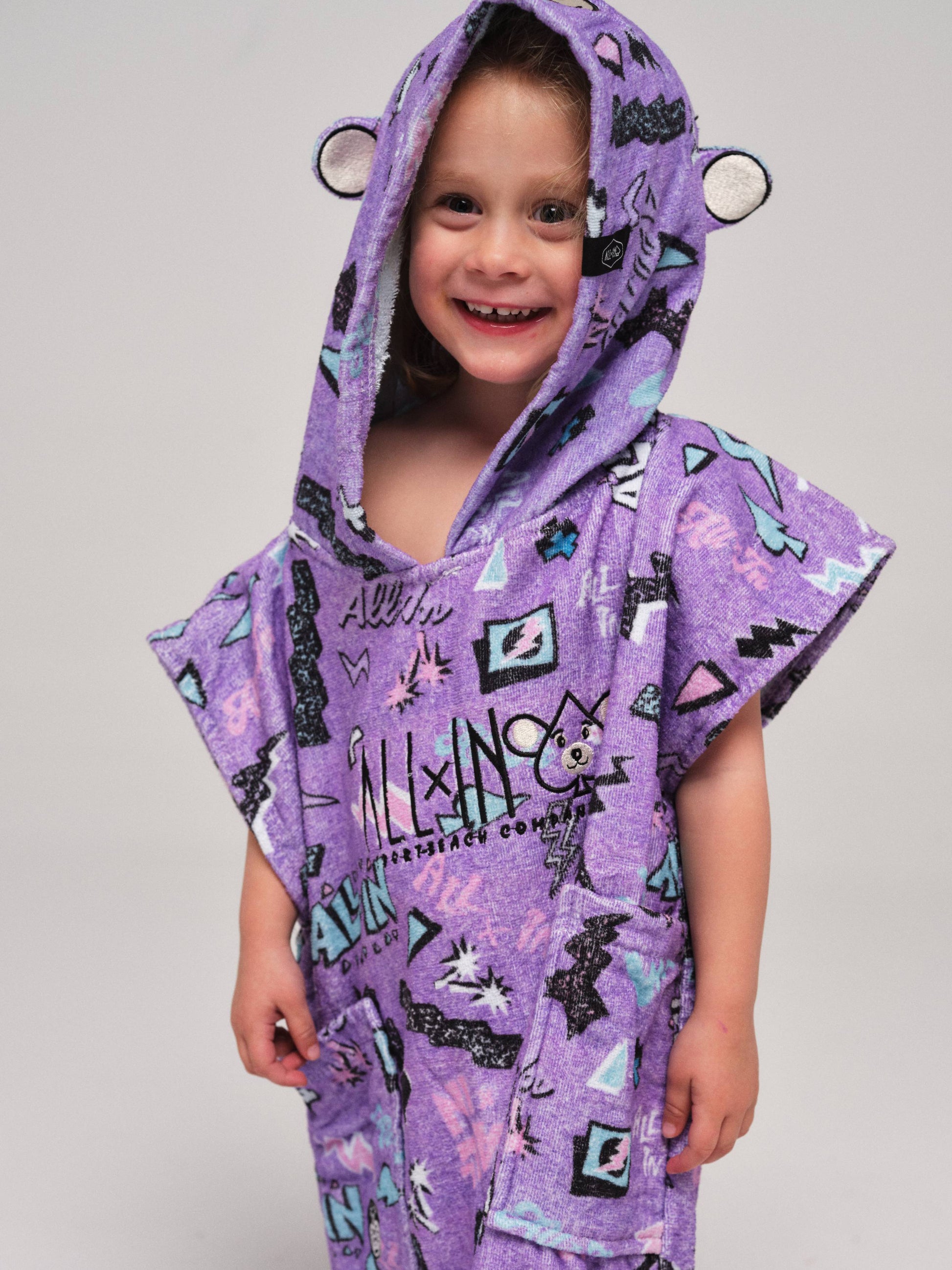 Poncho bebé - Pop 80s Violeta 2-6 años