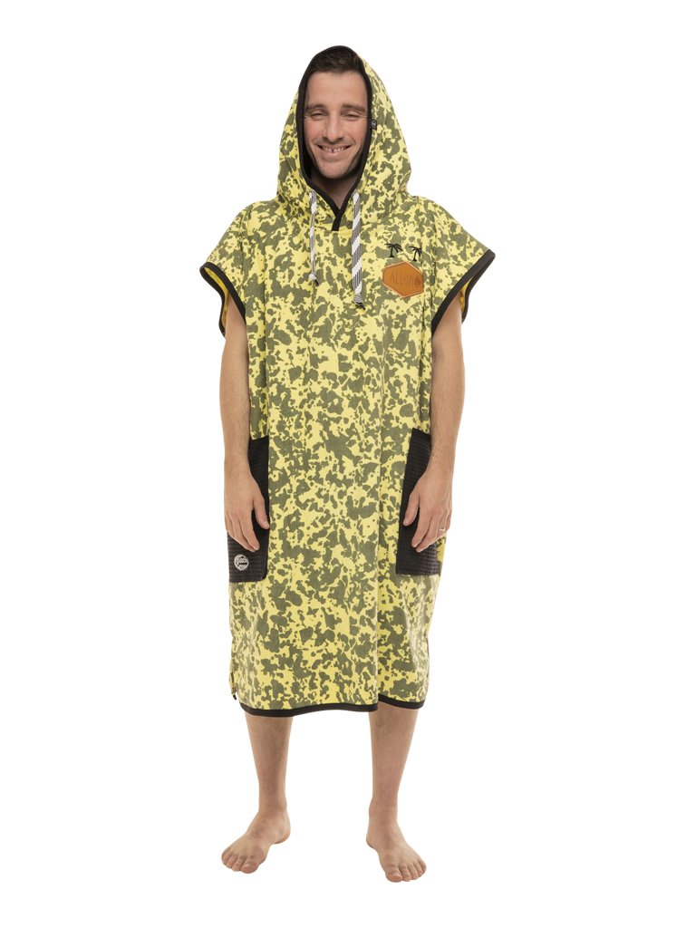 Klassieke Poncho Beach Crew - Camo Smoke / Zwart Wafel Eén Maat