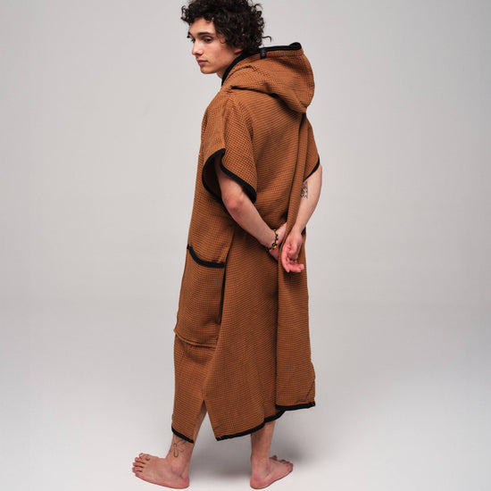 Waffle Poncho - Caramel Waffle One Size