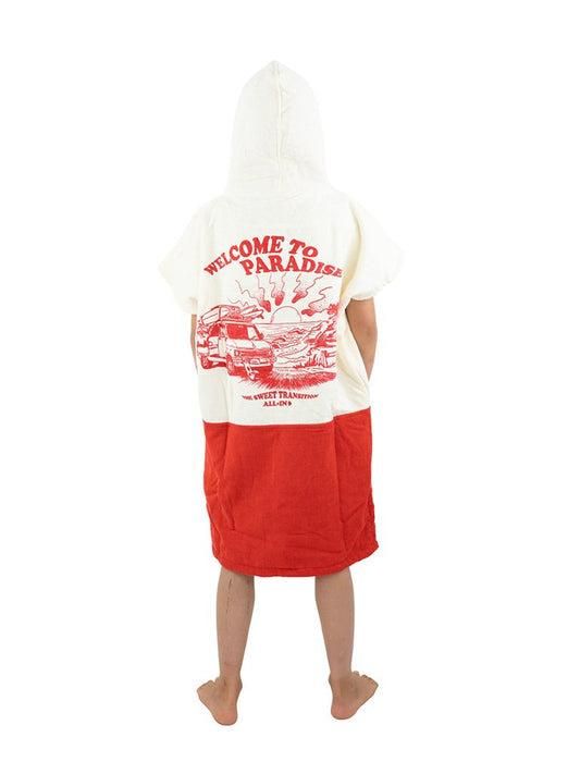 Kids Poncho - Welcome Red 6-9 ans