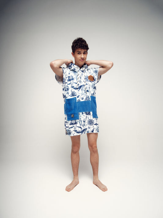 Poncho para niños de 6 a 9 años - Azul marino