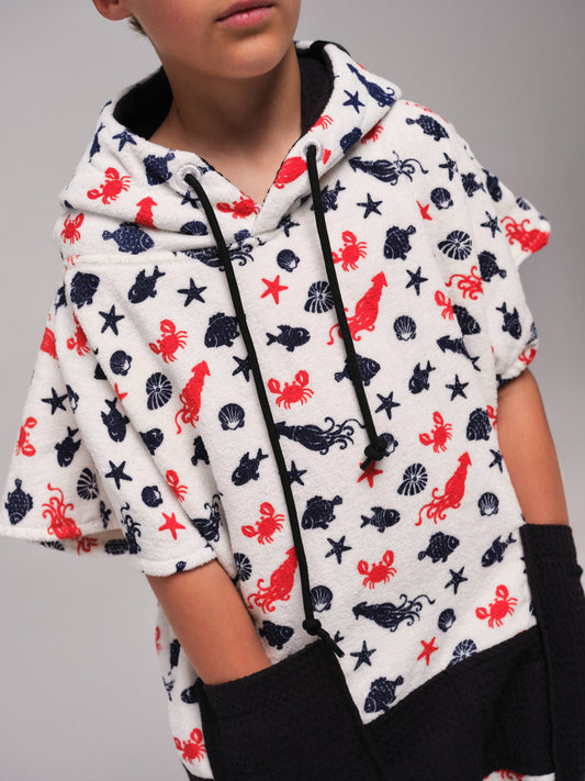 Kids Poncho - Seafood 6-9 ans