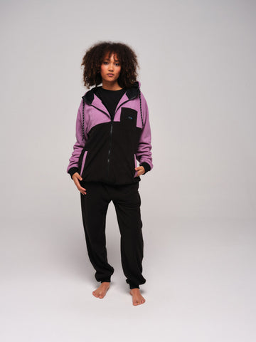 Sweat polaire à capuche - Violet