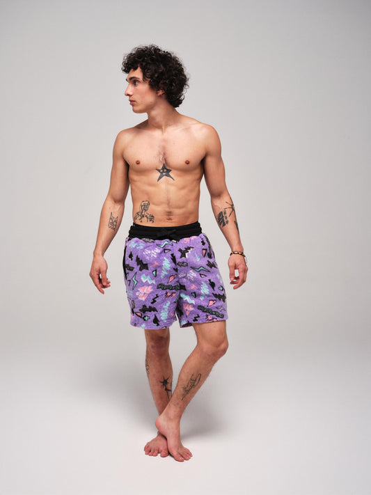 Fleece shorts - Pop 80s Violet