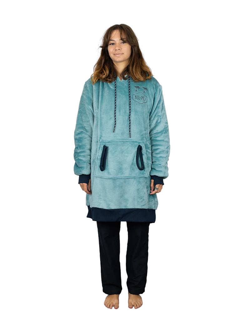 Plaid Poncho - Blue Green L/XL