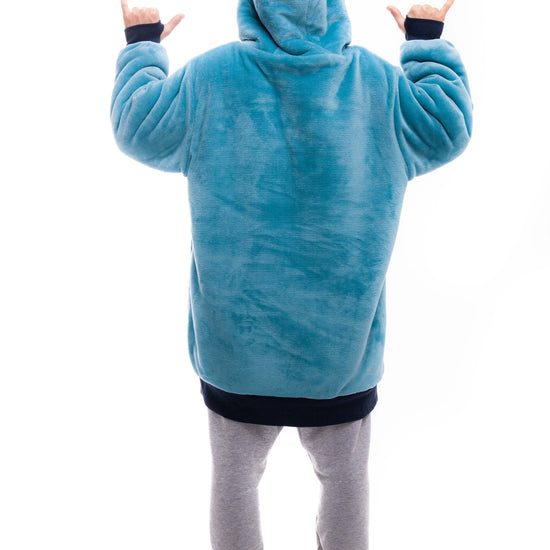 Geruite Poncho - Blauw XS/S/M