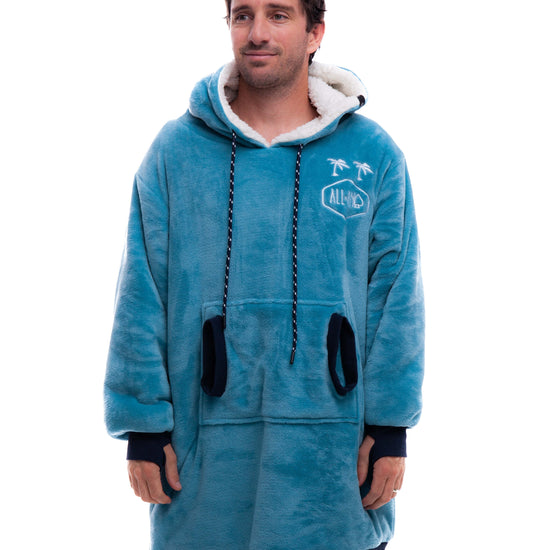 Geruite Poncho - Blauw XS/S/M