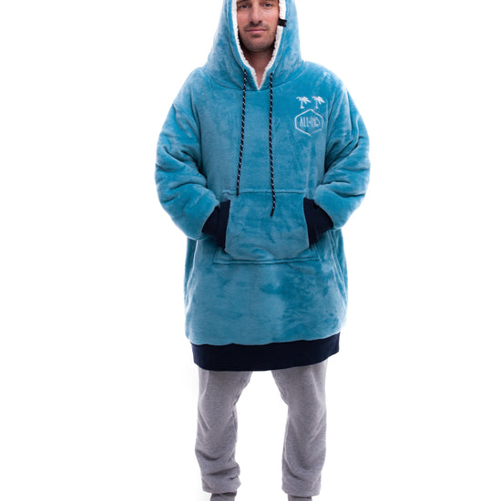 Geruite Poncho - Blauw XS/S/M