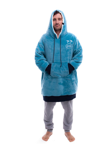 Geruite Poncho - Blauw XS/S/M