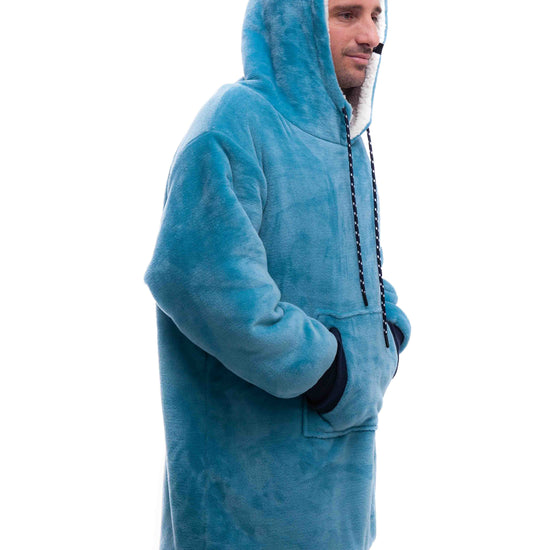 Geruite Poncho - Blauw XS/S/M