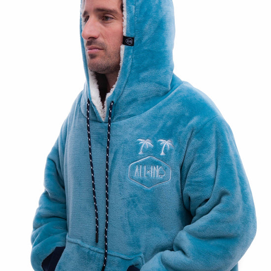 Geruite Poncho - Blauw XS/S/M