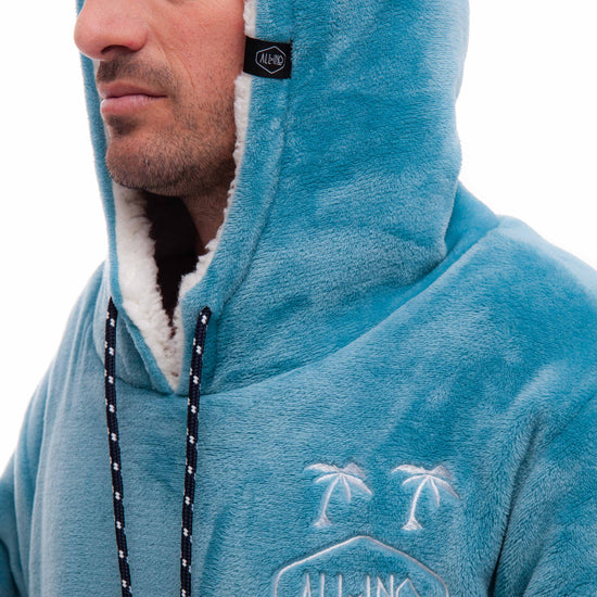 Geruite Poncho - Blauw XS/S/M