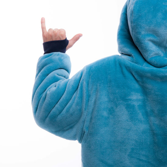 Geruite Poncho - Blauw XS/S/M