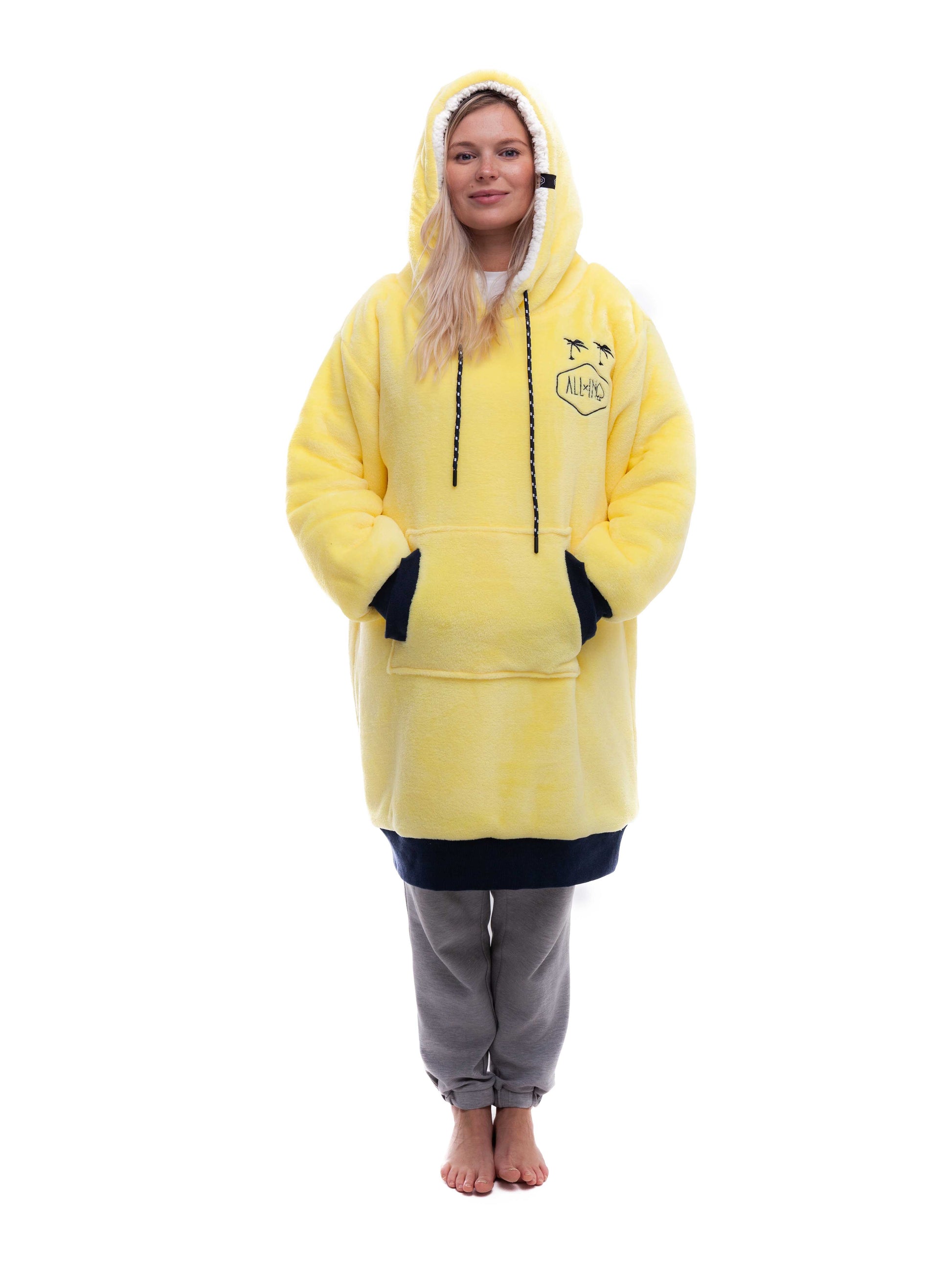Geruite Poncho - Geel XS/S/M