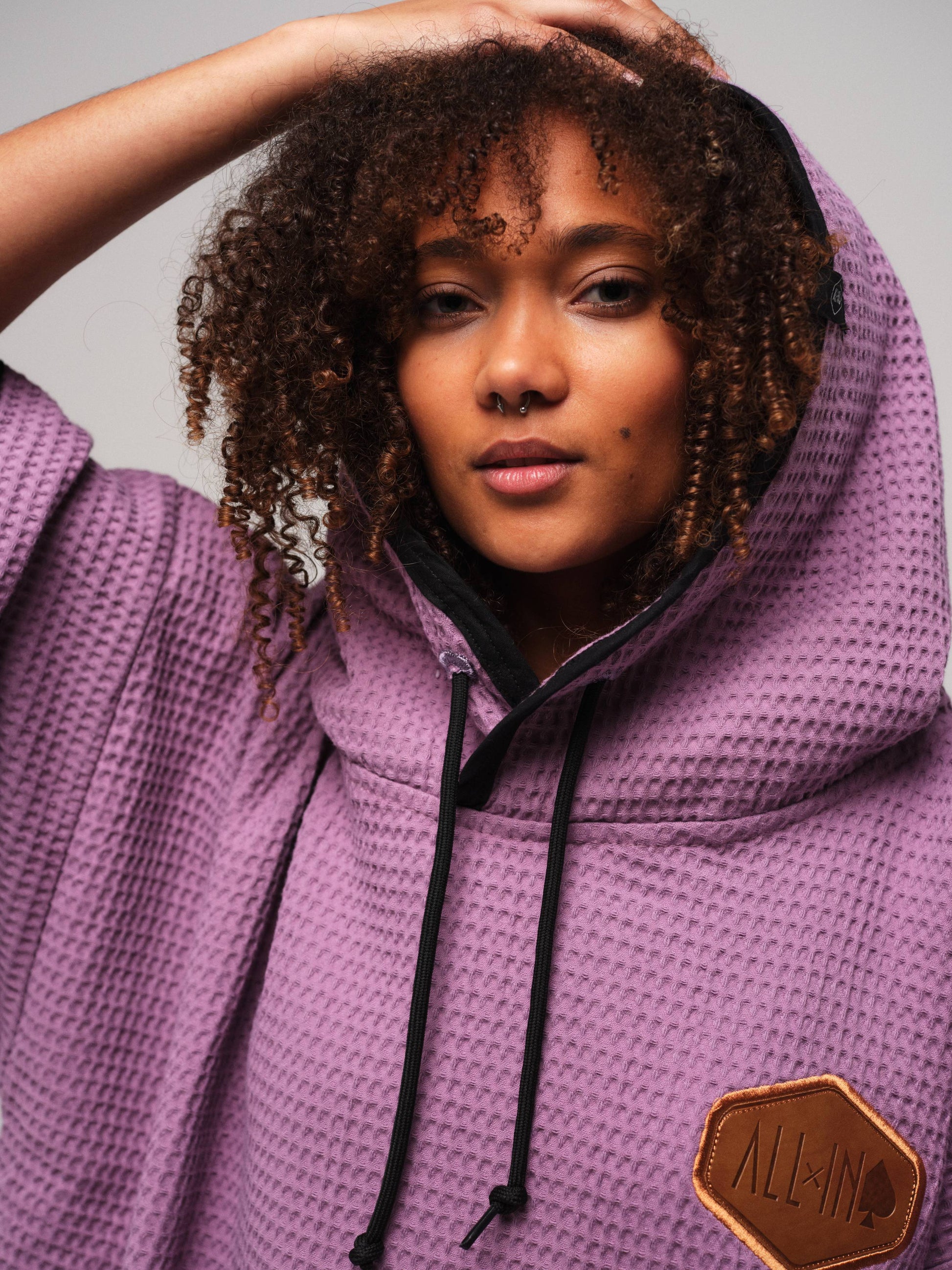 Waffle T Poncho - Purple Waffle One Size