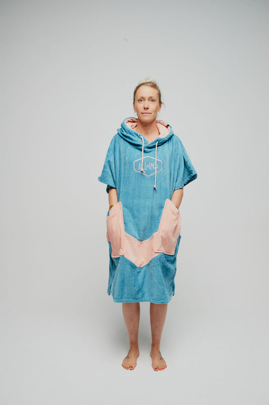 Poncho adulte coupe V - BLUE MADAME