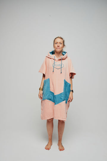 Poncho adulte coupe V - CORAL BLUE