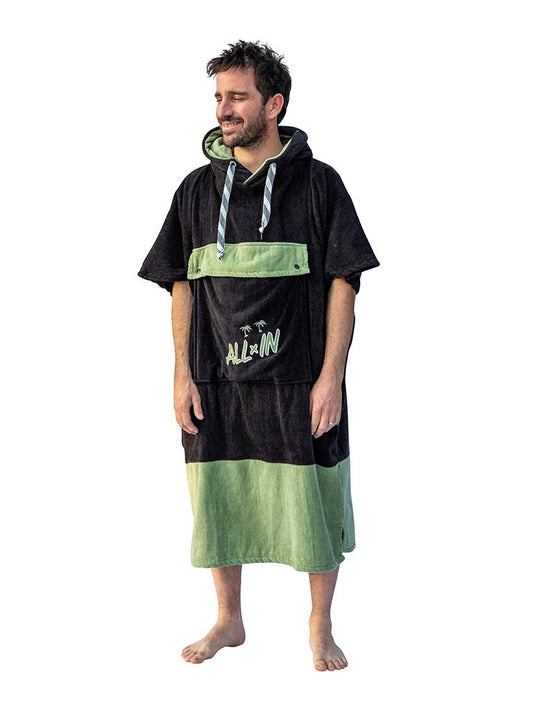 V Poncho Flash Line - Negro / Kaki Una Talla
