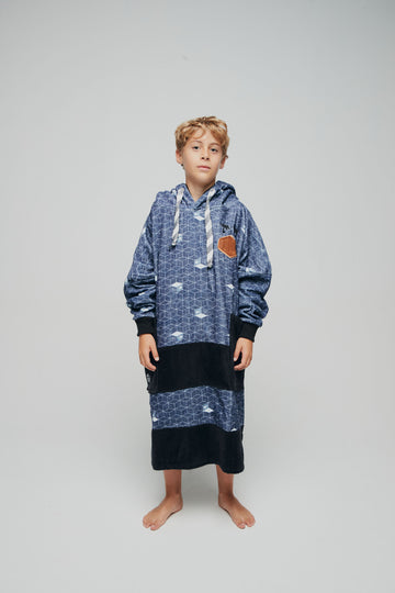 Junior Poncho mit langen Ärmeln - Schriftzug