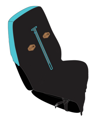 Dubbele autostoelhoes - Zwart / Turquoise