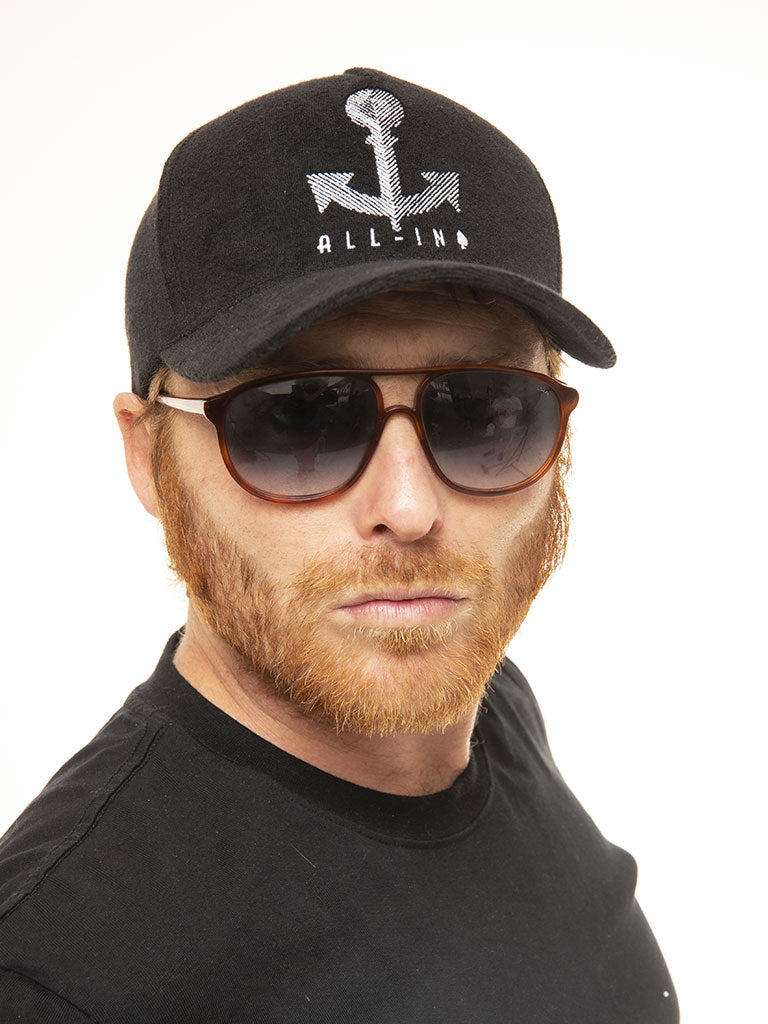 Organic Terry Velours (Flexfit) - Black Anchor One Size
