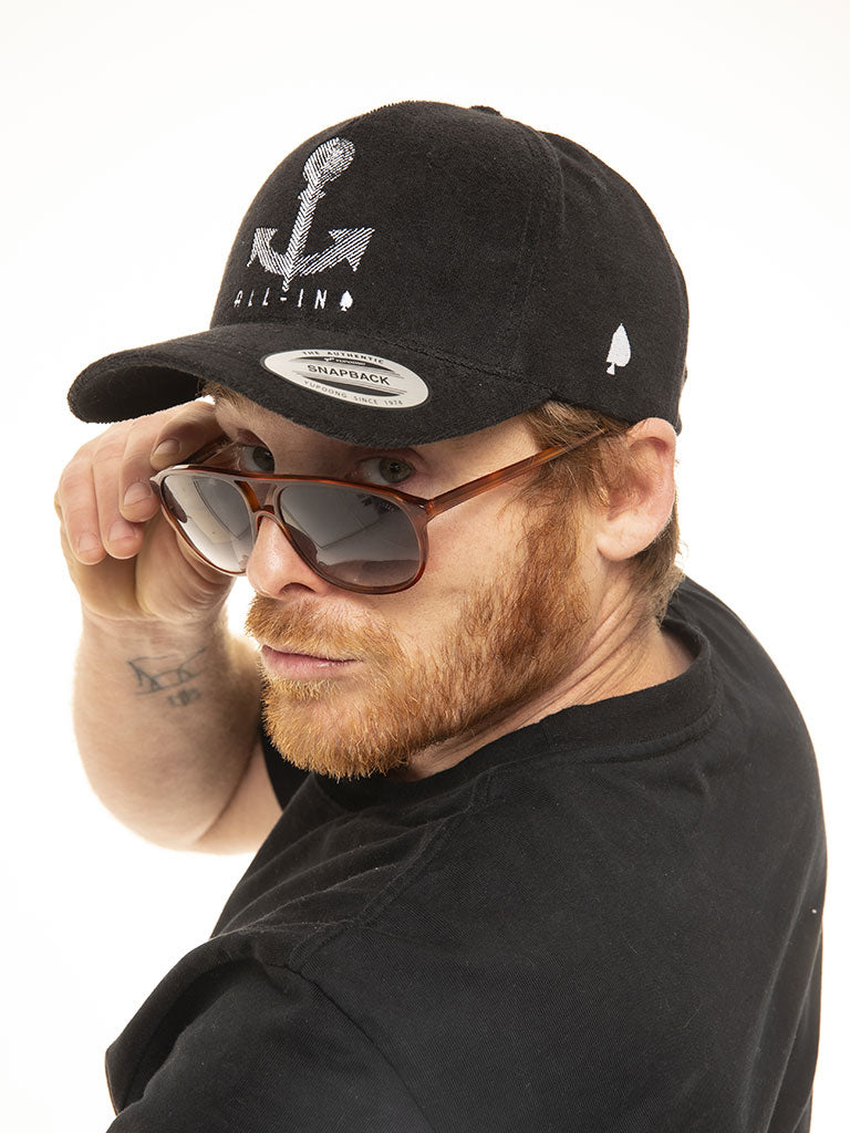 Organic Terry Velours (Flexfit) - Black Anchor One Size