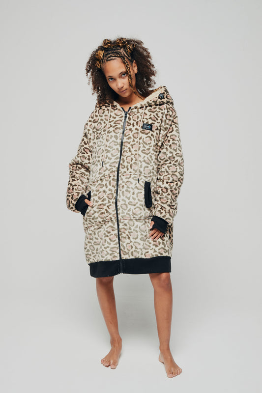 Poncho plaid zippé - Leopard