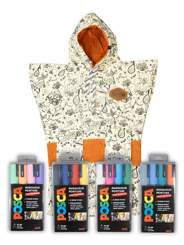 Poncho à colorier + 4 POSCA - Enfants - Pirate