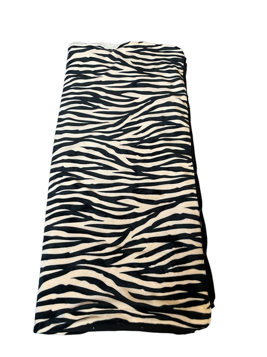 Plaid Deken - Jacquard Donker Roze Zebra / Zwart Wafel Eén Maat