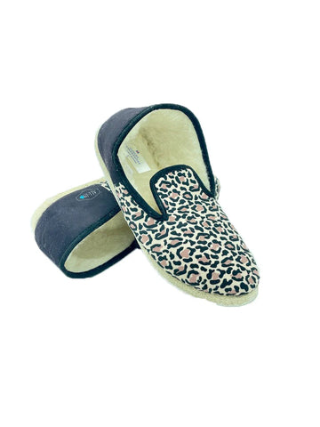 Chanclas Charentaise de leopardo