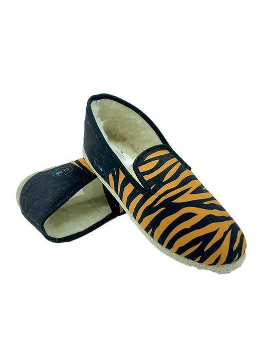 Zebra zwarte pantoffels