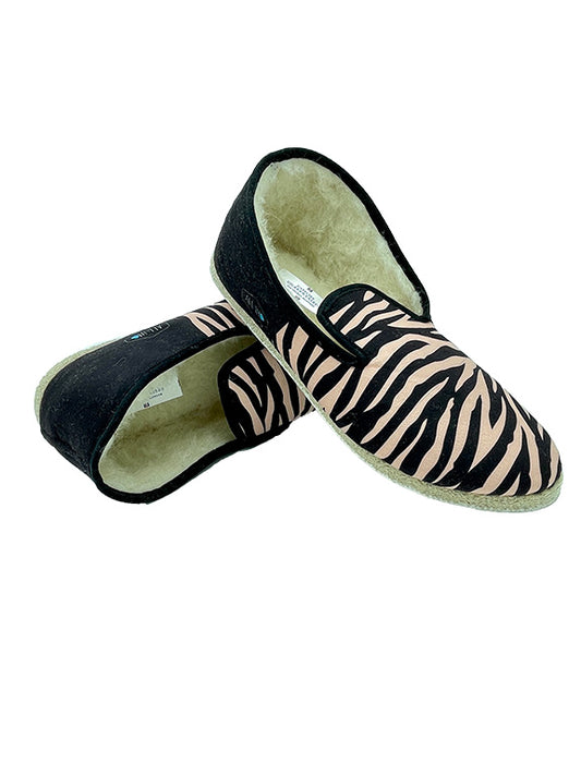 Pantoufles Charentaises ZEBRA DARK PINK