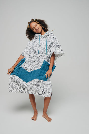 V poncho à Colorier - FLORAL