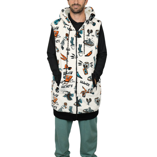 Poncho de plumón a cuadros - Mexicano L/XL