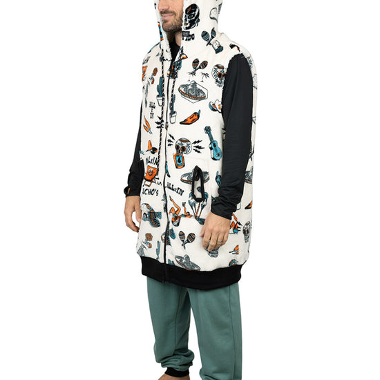 Poncho de plumón a cuadros - Mexicano L/XL