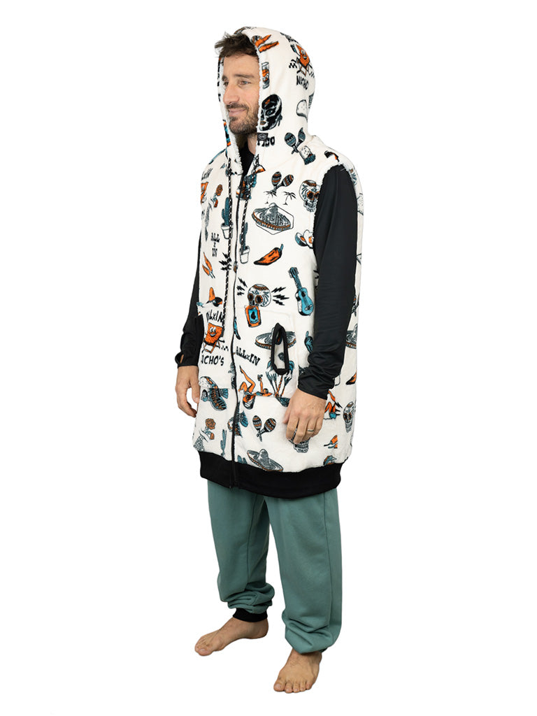 Poncho de plumón a cuadros - Mexicano L/XL