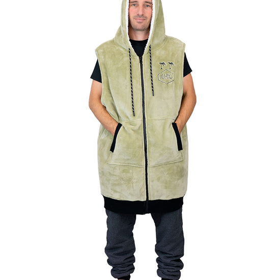 Poncho de plumón a cuadros - Beige L/XL