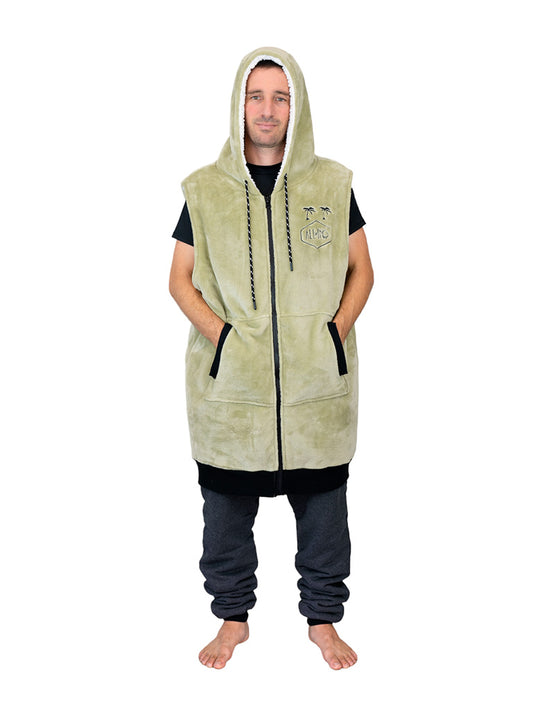 Donzen geruite poncho - Beige L/XL