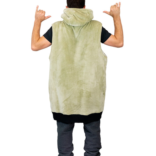 Poncho de plumón a cuadros - Beige L/XL