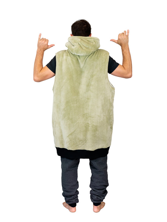Donzen geruite poncho - Beige L/XL