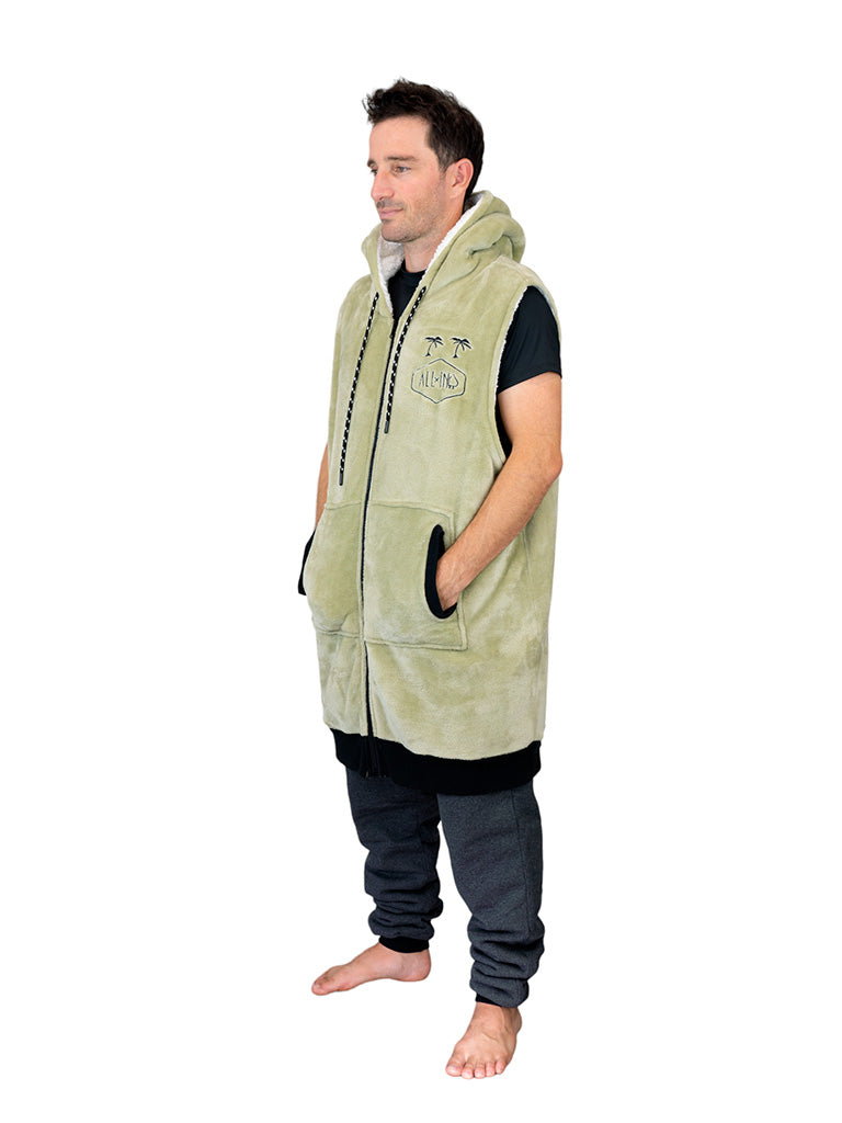 Poncho de plumón a cuadros - Beige L/XL
